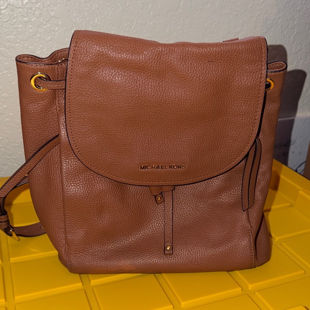 Michael Kors Tan Leather Backpack